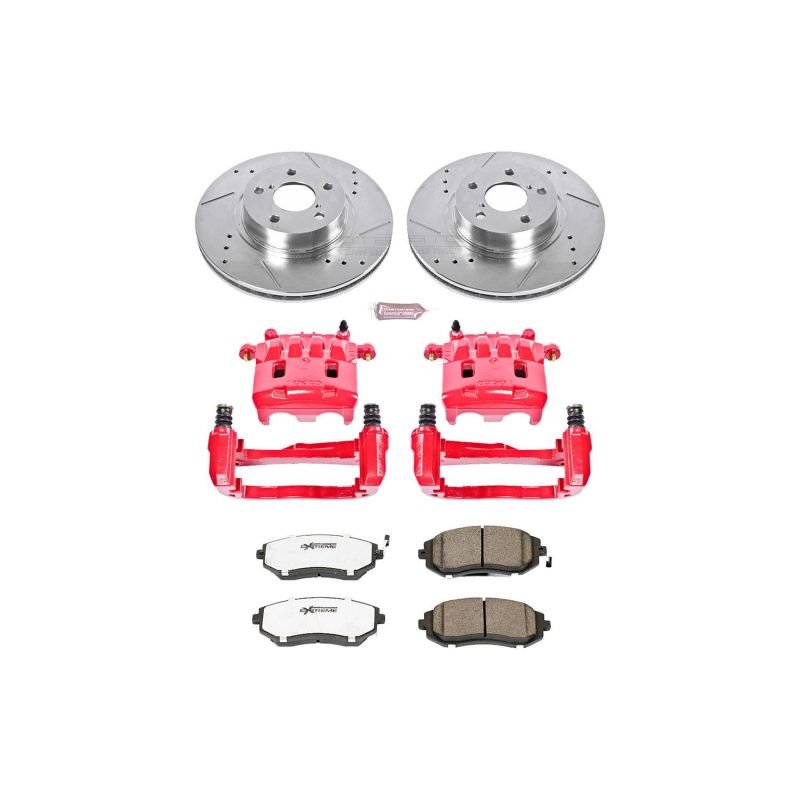 Power Stop 05 - 06 Saab 9 - 2X Front Z26 Street Warrior Brake Kit w/Calipers - My Store