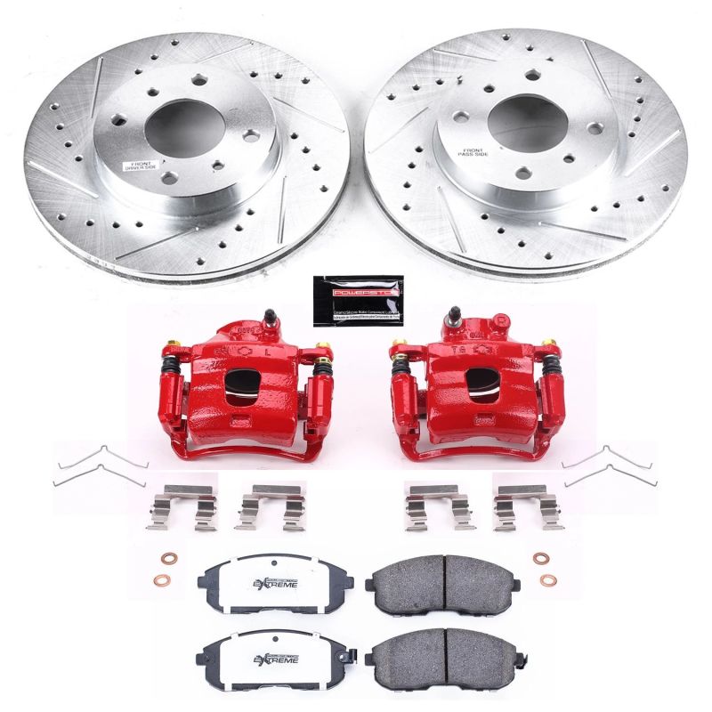 Power Stop 93 - 01 Nissan Altima Front Z26 Street Warrior Brake Kit w/Calipers - My Store
