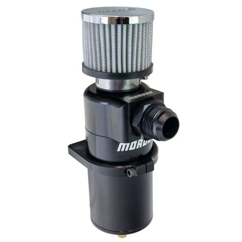 Moroso Single Inlet Black - 16AN Billet Breather Tank Catch Can - My Store