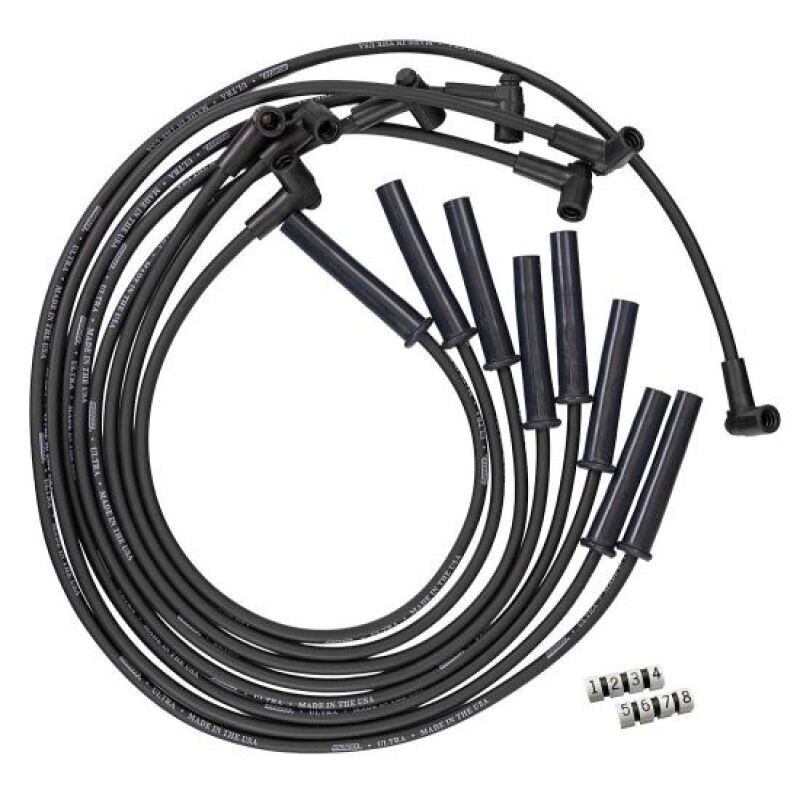 Moroso GM BBC 366 - 454 HEI - Style w/Coil In Cap Ultra 350 8mm Multi - Angle Spark Plug Wire Set - Black - My Store