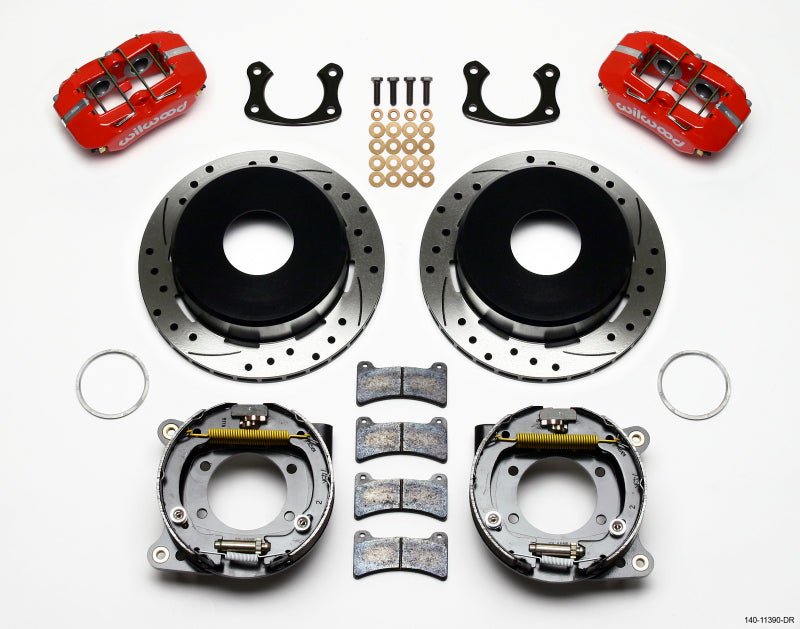 Wilwood Dynapro Low - Profile 11.00in P - Brake Kit Drill - Red New Big Ford 2.50in Offset - My Store