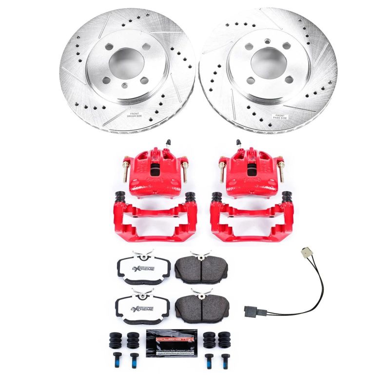 Power Stop 91 - 92 BMW 318i Front Z26 Street Warrior Brake Kit w/Calipers - My Store