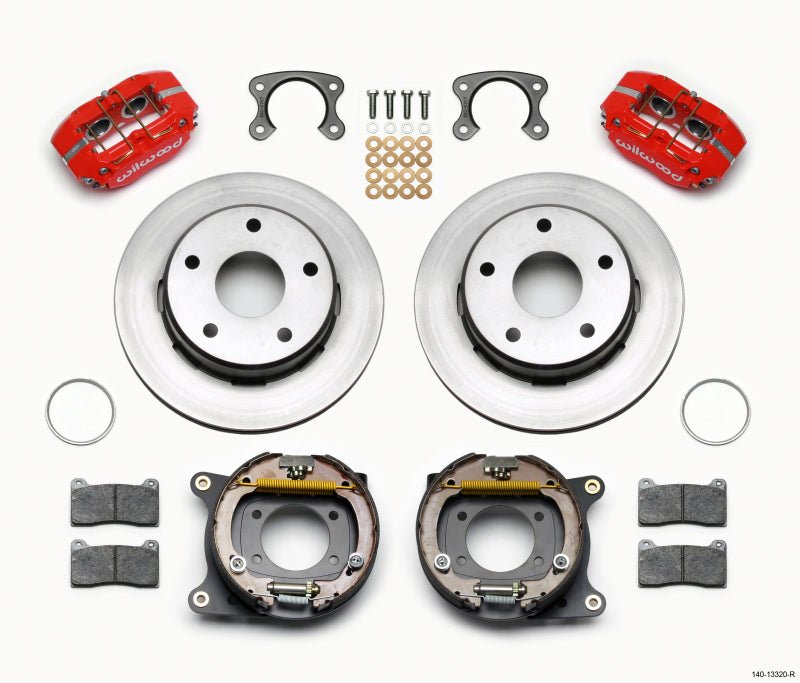 Wilwood Dynapro Lug Mount P/S Park Brake Kit Red Small Ford 2.36in Off Bronco 5 x 5.50 - My Store