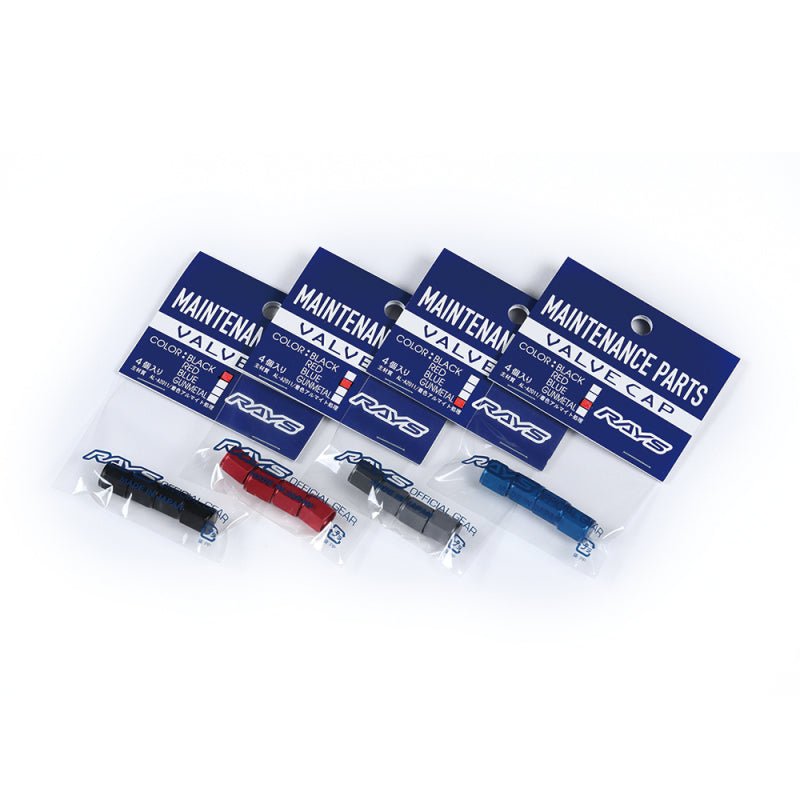 Rays Aluminum Air Valve Cap Set - Red - My Store