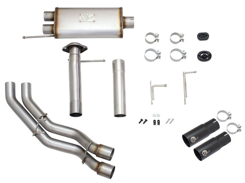 aFe Rebel Exhausts 3in SS Cat - Back 09 - 14 Ford F - 150 4.6/5.0/5.4L w/ Black Tips - My Store
