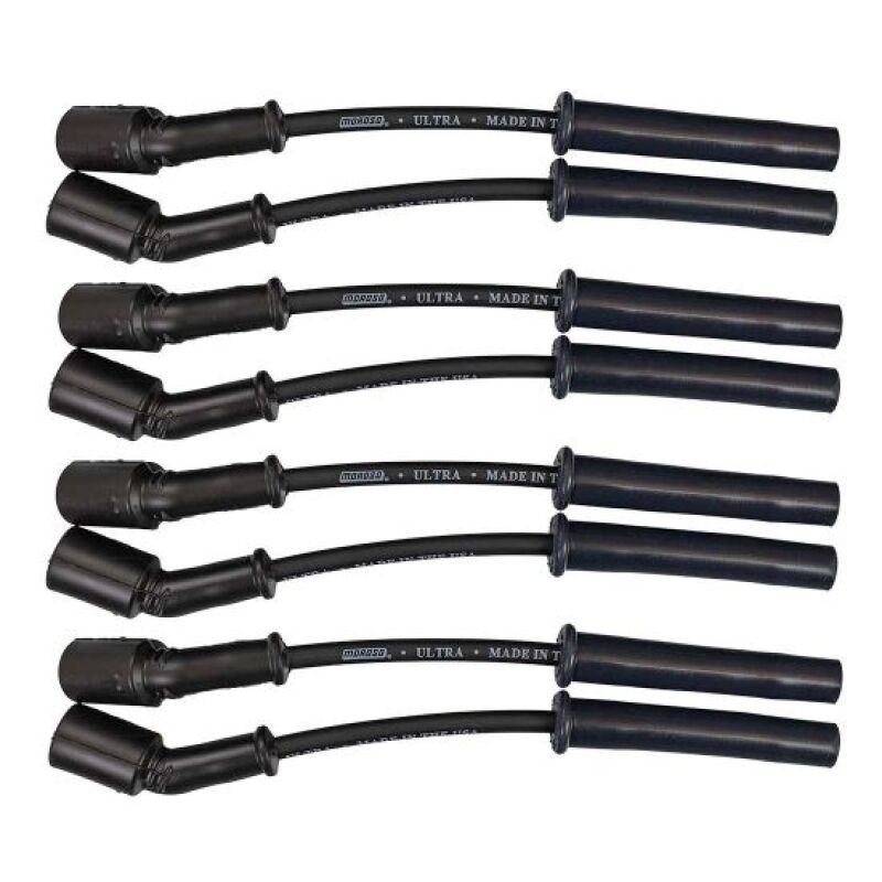Moroso GM LS 5.7L/6.0L/6.2L/7.0L Ultra 350 8mm Multi - Angle Boot Ignition Spark Plug Wire Set - Black - My Store