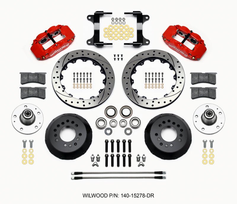 Wilwood Narrow Superlite 6R Front Hub Kit 12.88in Drill Red 82 - 92 Camaro//Firebird - My Store