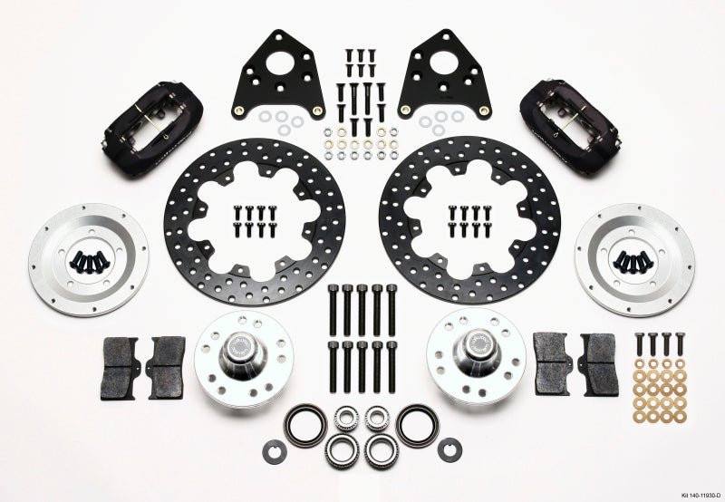 Wilwood Forged Dynalite Front Drag Kit Drilled Rotor 1970 - 1973 Mustang Disc & Drum Spindle - My Store