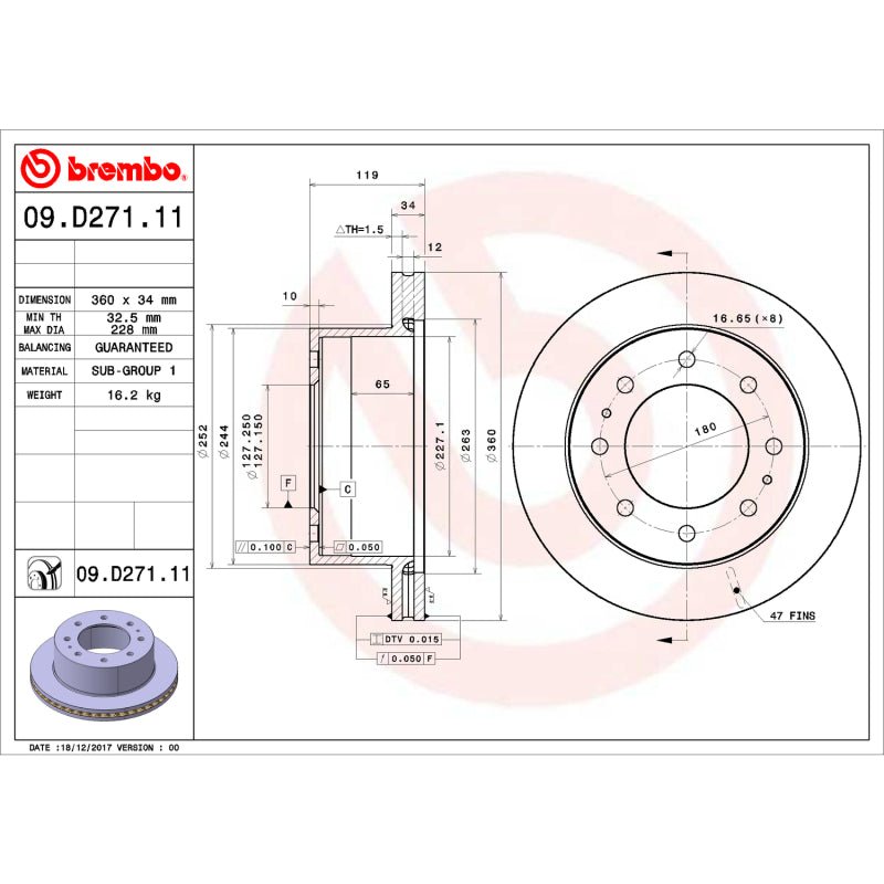 Brembo 08 - 14 Ford E - 150/E - 250/08 - 22 E - 350 Super Duty/09 - 18 E - 450 Super Duty UV Coated Rotor - My Store