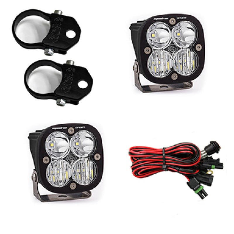 Baja Designs Squadron Sport Polaris A - Pillar LED Light Pods w/ 1.75in Harness/Mounts Kit - My Store