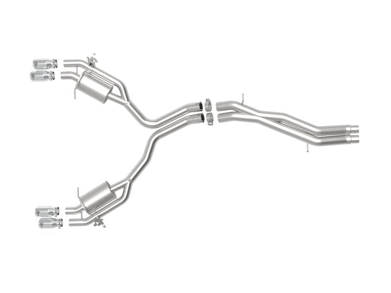 aFe 18 - 20 Audi RS5 Coupe MACH Force - Xp 3in to 2.5in 304 SS Axle - Back Exhaust System - Quad Polish Tips - My Store