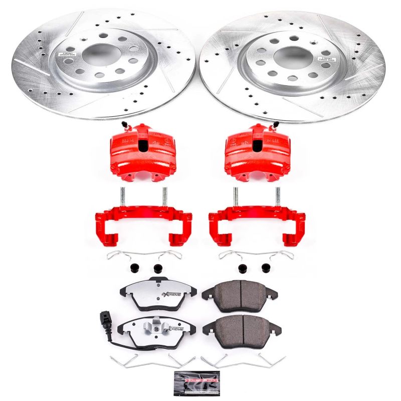 Power Stop 06 - 09 Audi A3 Front Z26 Street Warrior Brake Kit w/Calipers - My Store