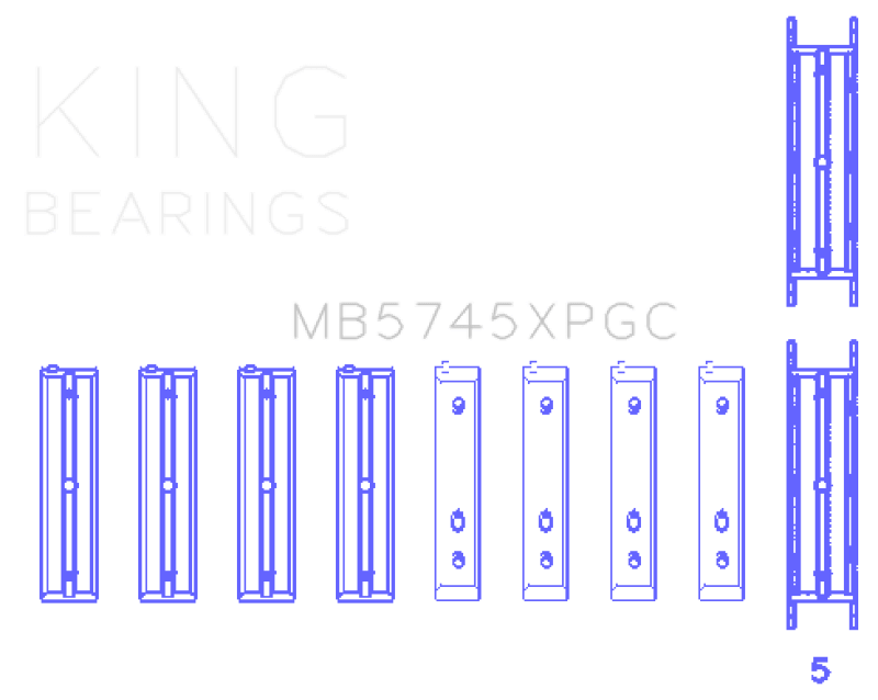 King Engine Bearings Subaru Fa20/Toyota 4U - Gse (Size +0.50mm) Main Bearing Set - My Store