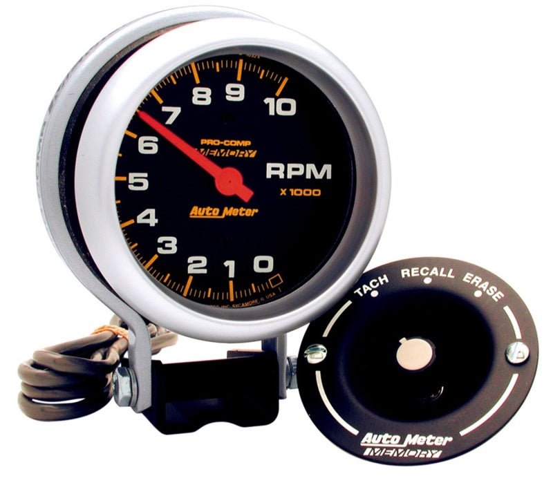 AutoMeter Gauge Tachometer 3 - 3/4in. 10K RPM Pedestal W/Peak Memory Pro - Comp - My Store