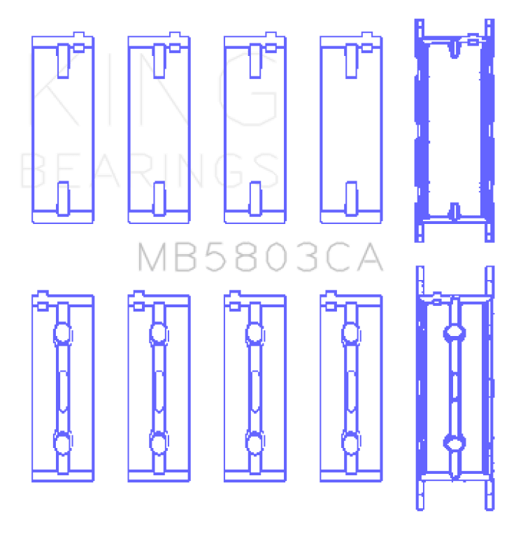 King Engine Bearings BMW S65B40A Crankshaft Main Bearing Set (Set of 5) - My Store