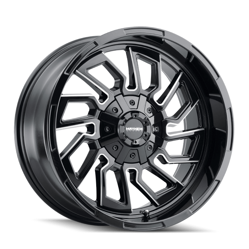 Mayhem 8111 Flywheel 20x9 / 5x127 BP / 0mm Offset / 87.1mm Hub Black w/ Milled Spokes Wheel - My Store