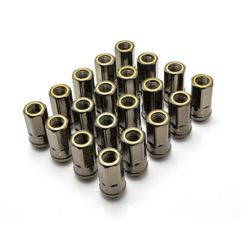 Wheel Mate Muteki HR50 Open End Lug Nuts - Titanium Chrome w/ Yellow Ring 14x1.50 - My Store