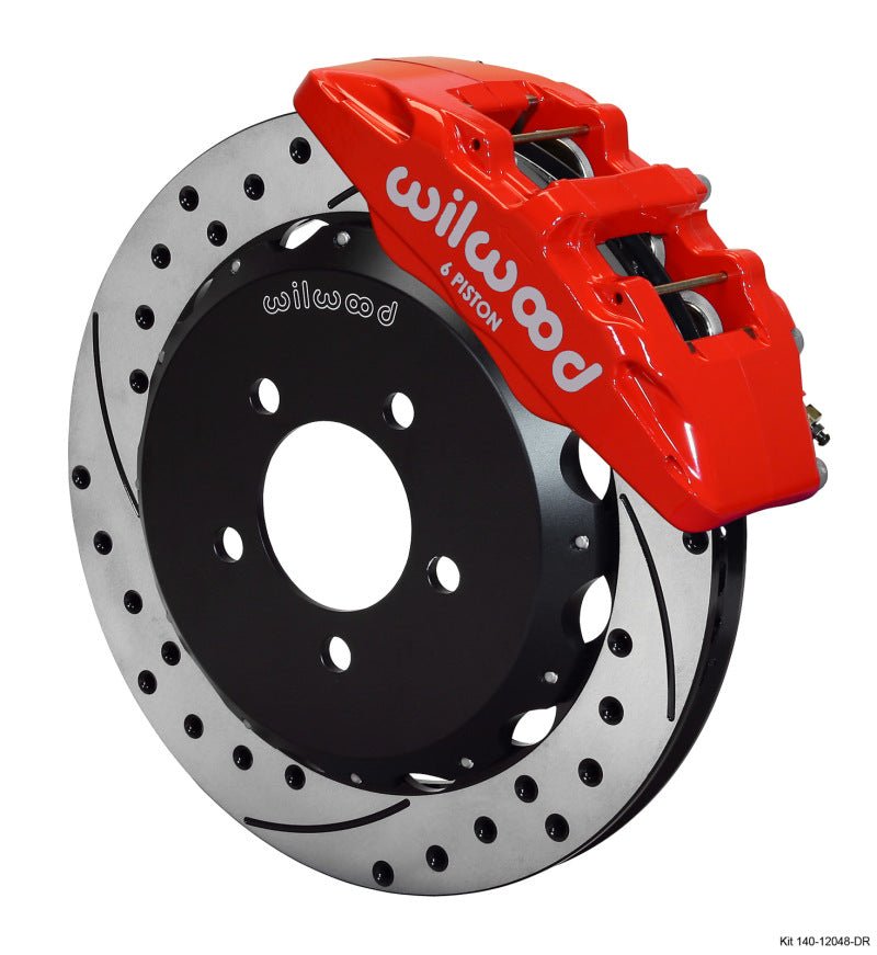 Wilwood Dynapro 6 Front Kit 12.88 x 1.00 Drilled Red - My Store