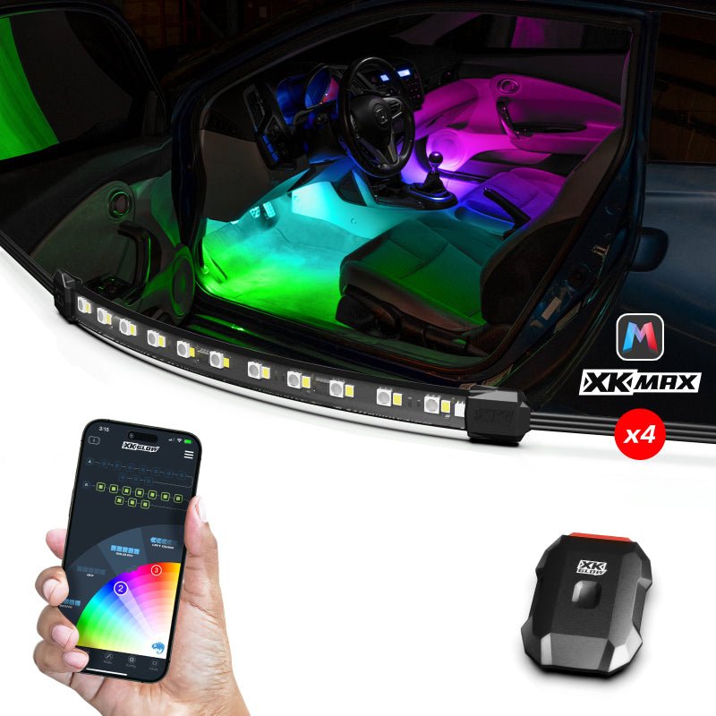 XK Glow XKmax RGBW 4pc addressable Car Interior Kit - My Store