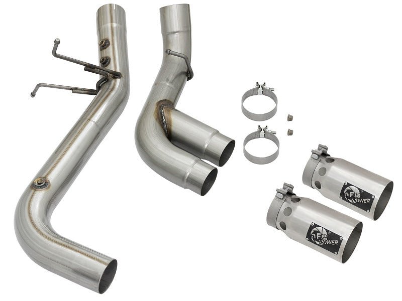 aFe Victory Series 4in 409 - SS DPF - Back Exhaust w/ Dual Polished Tips 2017 GM Duramax V8 - 6.6L(td) L5P - My Store