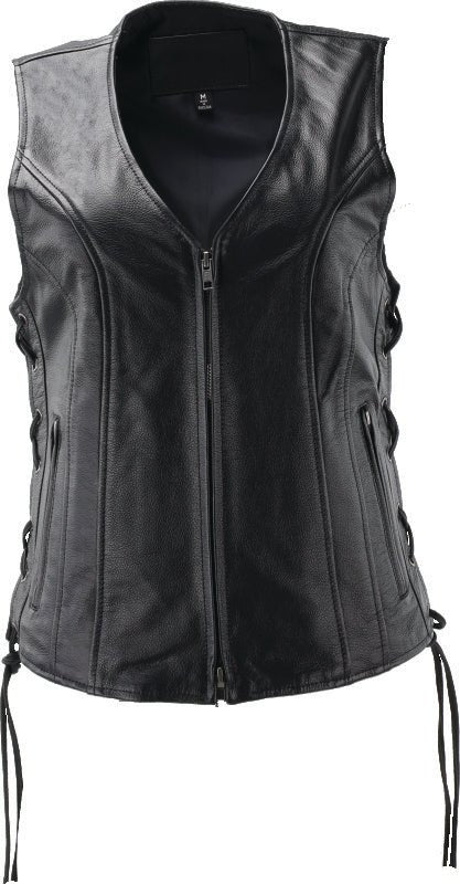 Kuryakyn Leather By River Road Sapphire Leather Vest Black Womens - Medium - My Store