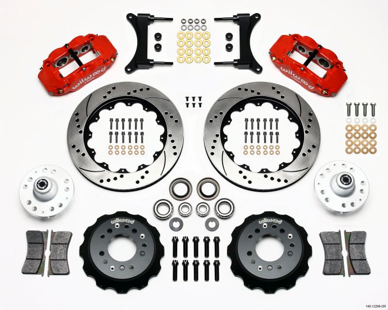 Wilwood Narrow Superlite 6R Front Hub Kit 14.00in Drill Red 79 - 87 GM G Body - My Store