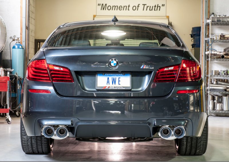 AWE Tuning BMW F10 M5 Touring Edition Axle - Back Exhaust Chrome Silver Tips - My Store