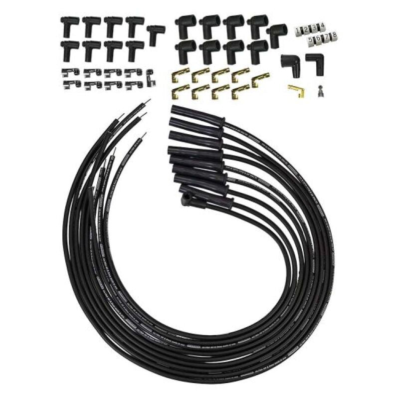 Moroso Universal HEI/Non - HEI Style Caps Ultra 40 8mm Multi - Angle Boot Spark Plug Wire Set - Black - My Store