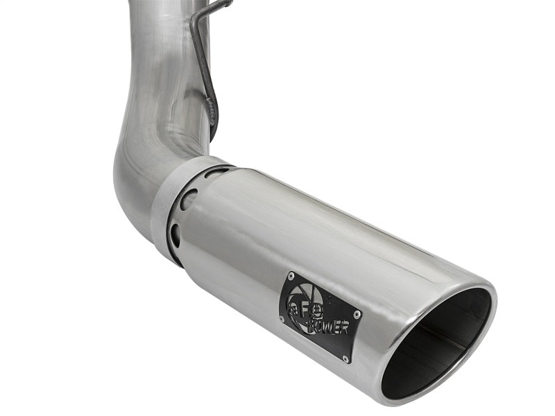 aFe LARGE BORE HD 5in 409 - SS DPF - Back Exhaust w/Polished Tip 2017 Ford Diesel Trucks V8 6.7L (td) - My Store