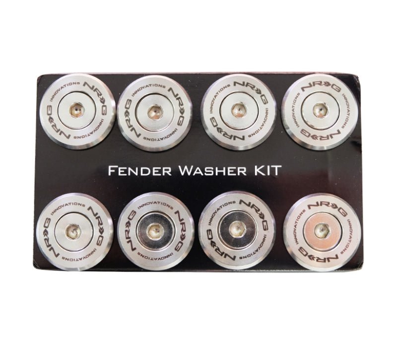 NRG M Style Fender Washer Kit TI Series M6 Bolts For Metal (Silver Washer/Silver Screw) - Set of 10 - My Store