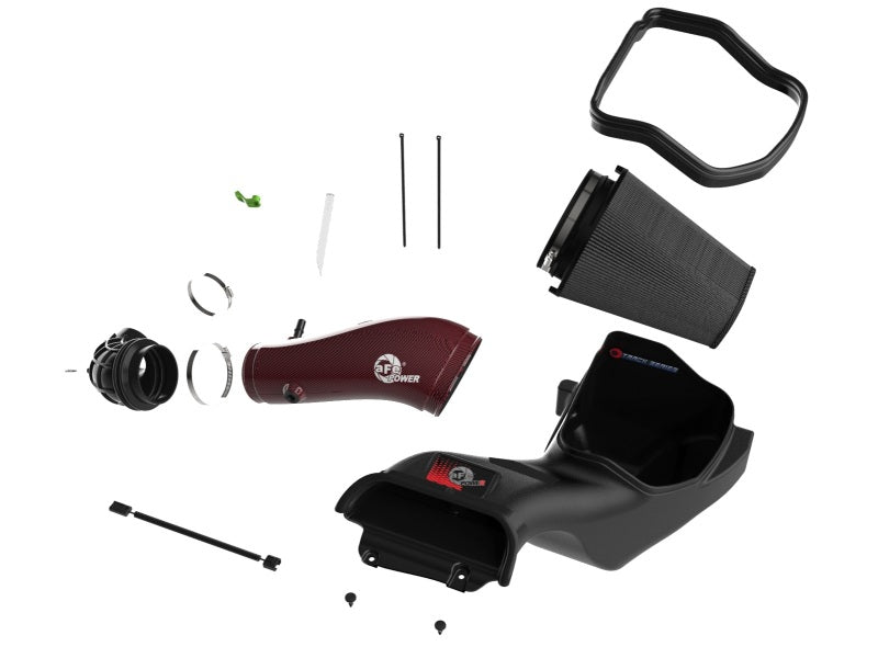 aFe 23 - 24 Ford F150 Raptor R Supercharged Red Carbon Track Series Air Intake w/ P5R Filter (MOQ 24) - My Store