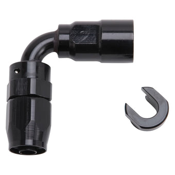 compare product Russell Performance 5/16in SAE Quick Disc Female to -6 Hose Black 90 Degree Hose End