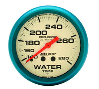 Autometer Ultra - Nite 2 - 5/8in 140 - 280 Degree Liquid Filled Mechanical Glow In Dark Water Temp Gauge - My Store