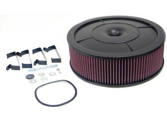 compare product K&N Round - Red - Size 14in - 5.125in Neck Flange x 4.875in O/A H Flow Control Custom Assembly