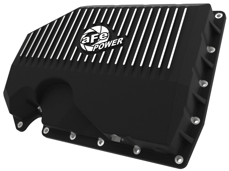 aFe 05 - 19 VW 1.8L/2.0L w/o Oil Sensor Engine Oil Pan Black POWER Street Series w/ Machined Fins - My Store