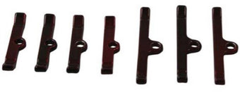 compare product Moroso Chevrolet Big Block Valve Cover Hold Downs - Steel - Red Powder Coat - Set of 7