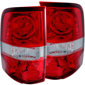 compare product ANZO 2004-2008 Ford F-150 Taillights Red/Clear - LED Style