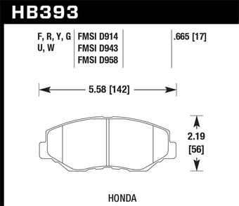 compare product Hawk 89/03-17 Honda Accord HPS 5.0 Front Brake Pads