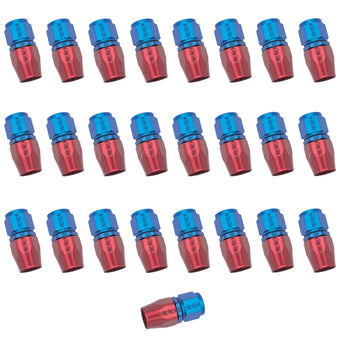 compare product Russell Performance -6 AN Red/Blue Straight Full Flow Hose End (25 pcs.)