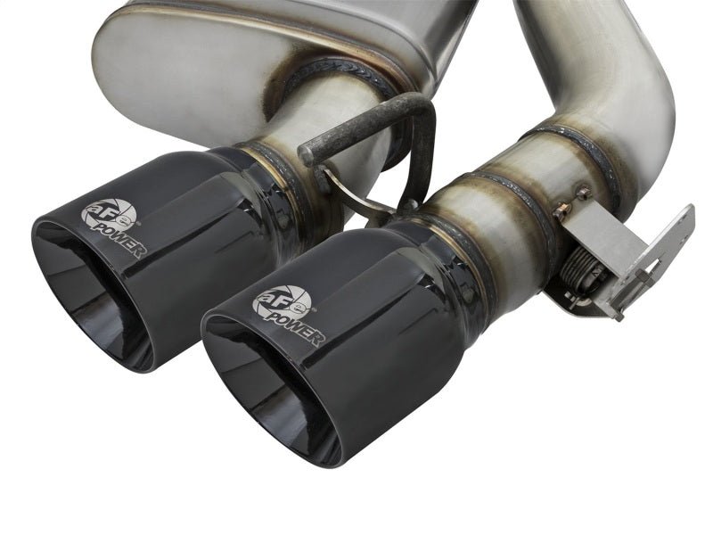 aFe MACHForce XP 3in 304 SS Axle - Back Exhaust Dual Exhaust (NPP) w/ Black Tips 16 - 17 Camaro SS V8 - My Store
