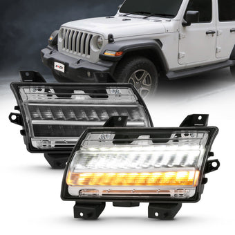 compare product ANZO 18-19 Jeep Wrangler JL Halogen Chrome Clear w/ Sequential Signal