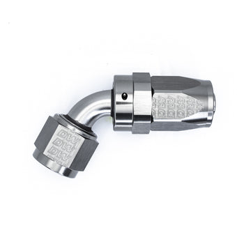 compare product DeatschWerks 8 AN Female Flare Swivel 60-degree Hose End CPE - Anodized DW Titanium