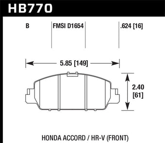 compare product Hawk 13-17 Honda Accord HPS 5.0 Front Brake Pads