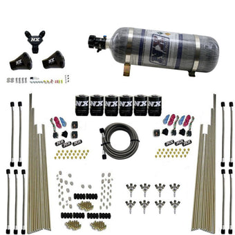 compare product Nitrous Express 8 Cyl Triple-D Dry Direct Port 3 Stage Dry 6 Solenoids Nitrous Kit w/12lb Bottle