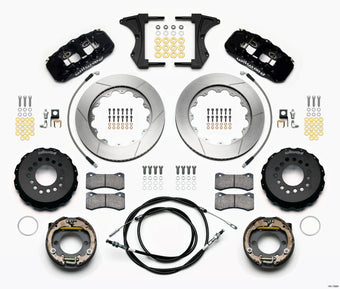 compare product Wilwood AERO4 Rear Kit 14.00 2005-2014 Mustang w/ BMR Suspn. w/Lines