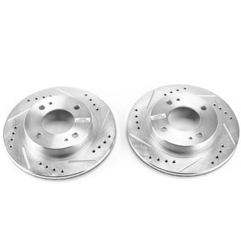 compare product Power Stop 14-15 Mitsubishi Mirage Front Evolution Drilled & Slotted Rotors - Pair