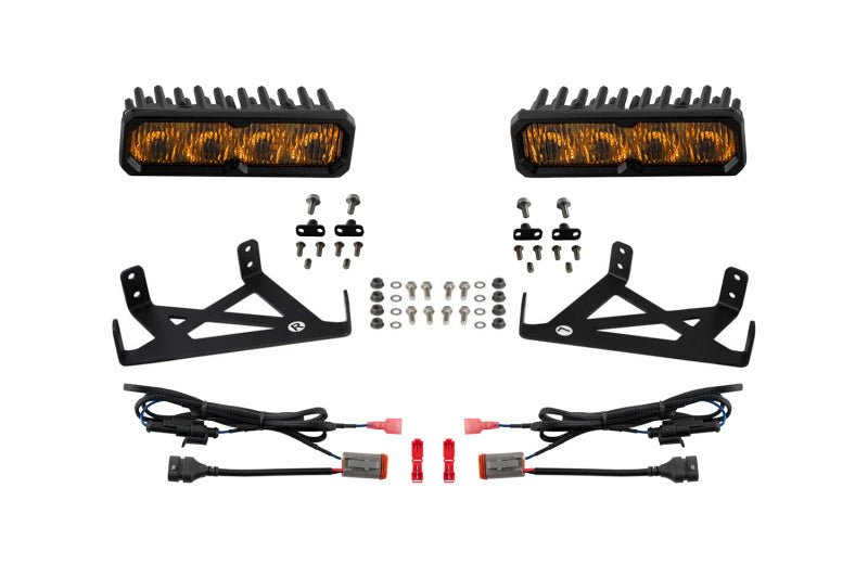 Diode Dynamics 2020 - 2022 Ford F - 250 Super Duty F250 Fog SS6 Pro LED Kit Yellow 3000K - My Store