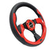 NRG Reinforced Steering Wheel (320mm) Blk w/Red Trim & 5mm 3 - Spoke - My Store