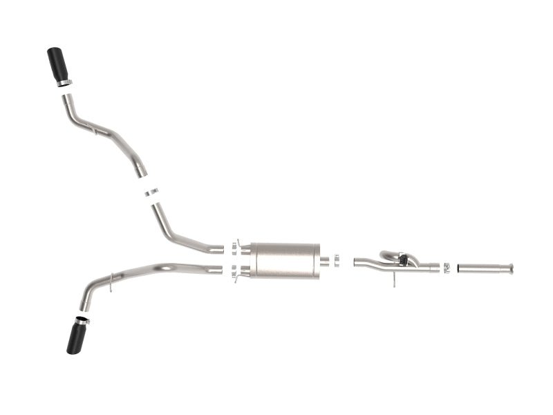 aFe Gemini XV 3in 304 SS Cat - Back Exhaust 09 - 18 GM Trucks V6 - 4.3/V8 - 4.8/5.3L w/ Black Tips - My Store