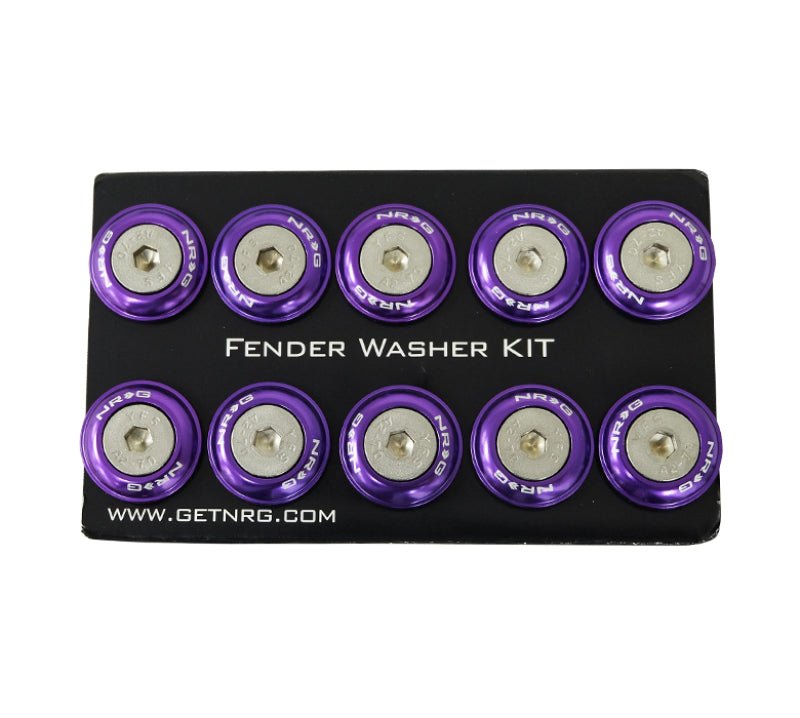 NRG Fender Washer Kit w/Rivets For Plastic (Purple) - Set of 10 - My Store